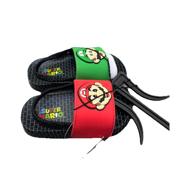 Ground Up Nintendo Mario Luigi Toddler Slides Sandals Unisex 5/6 Red/Green {4}. - Picture 1 of 14